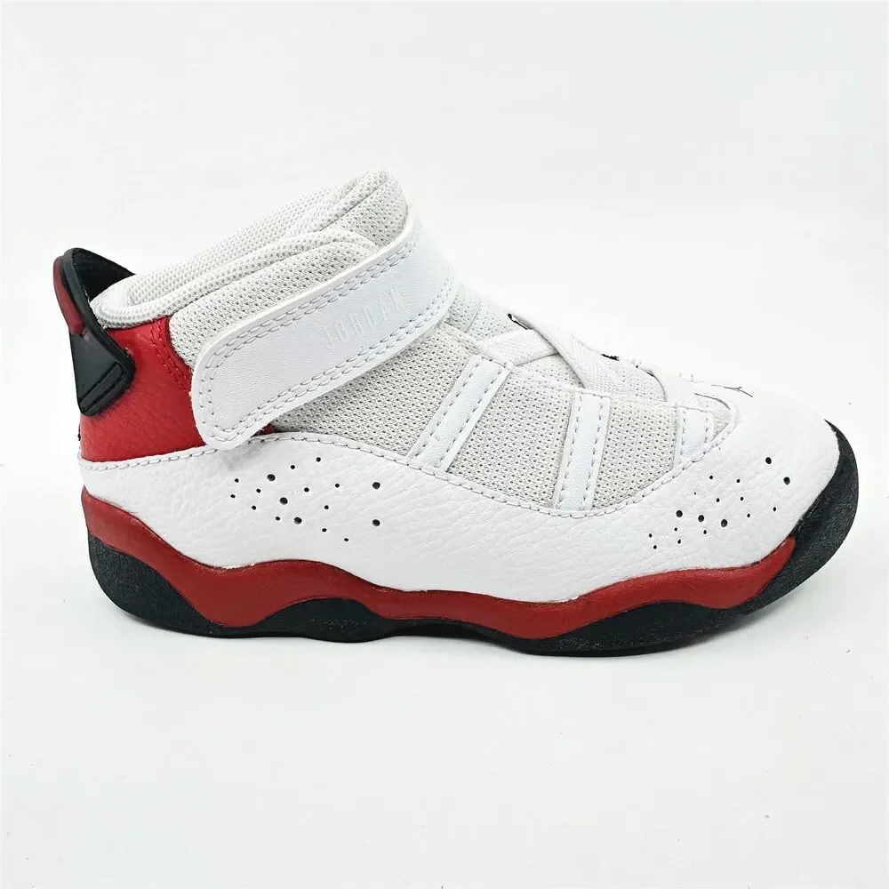 Jordan 6 Rings TD White Black University Red Baby Toddler Athletic Sneaker
